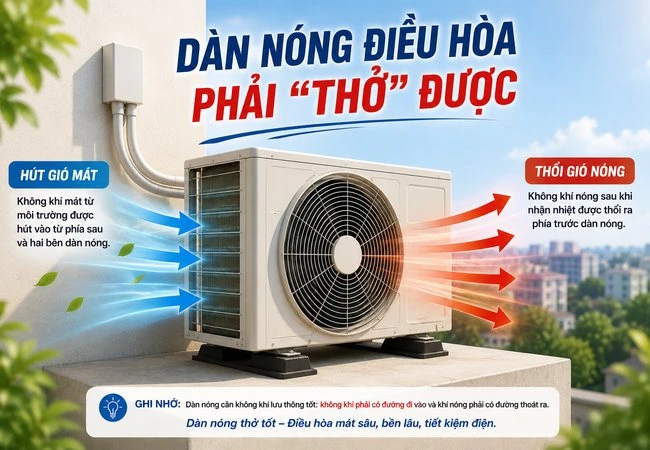 Tại sao vị trí lắp đặt dàn nóng ảnh hưởng đến hoạt động của điều hòa?